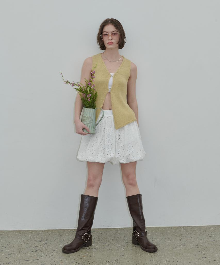 320SHOWROOM Filo Hook Knit Vest Butter