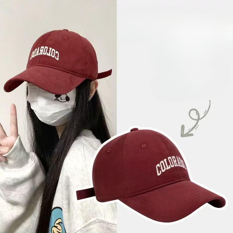 IELGY Cap Korean Version All-Match Sunshade Fashion Sunscreen Red Baseball Cap
