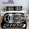 BBS Muster Bettwäsche, Steppbett Set Bettbezug Kissenbezug Zuhause Geburtstagsgeschenk (1 Bettbezug + 2 Kissenbezüge, ohne Füllung)