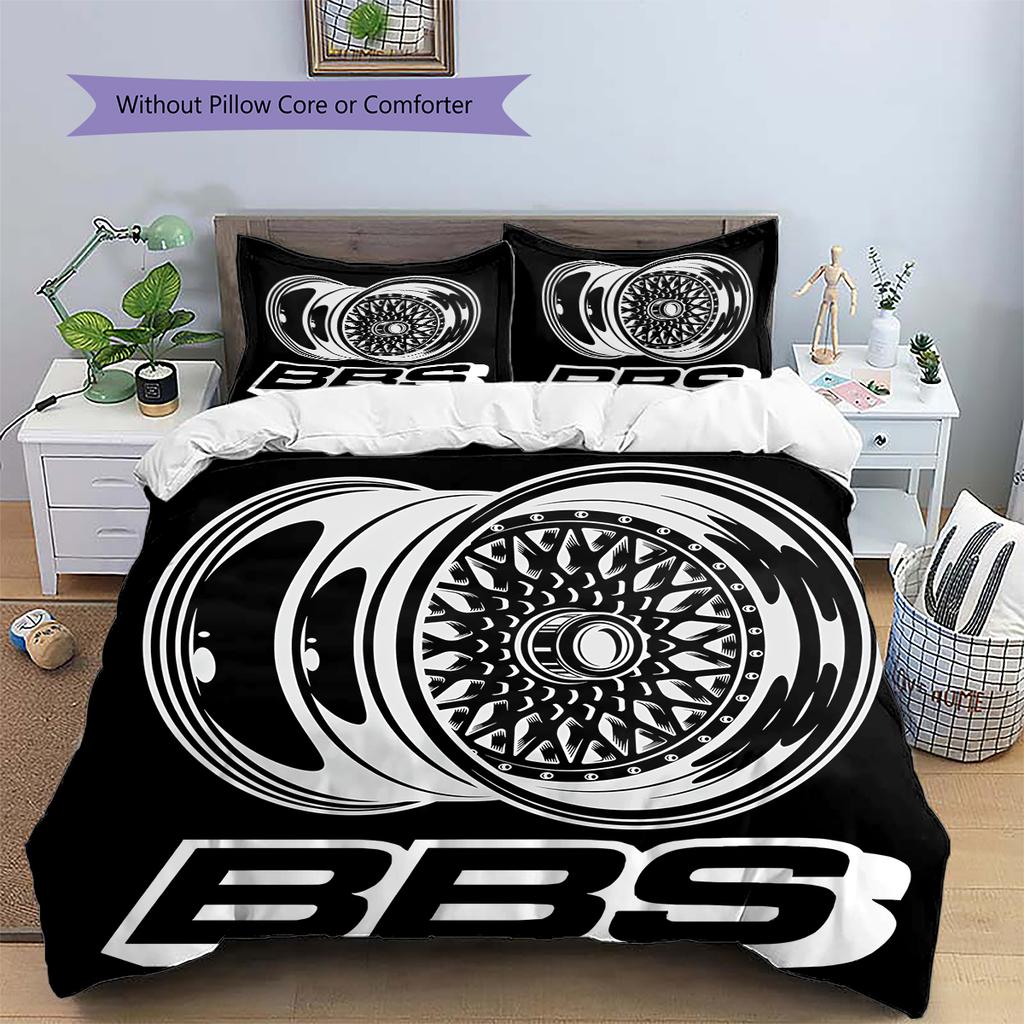 BBS Muster Bettwäsche, Steppbett Set Bettbezug Kissenbezug Zuhause Geburtstagsgeschenk (1 Bettbezug + 2 Kissenbezüge, ohne Füllung)