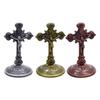 Elegant Metal Crucifix Model Small Statue Perfect for Home Catholic Decor Fine Craftsmanship Table Decorations 8.5cm