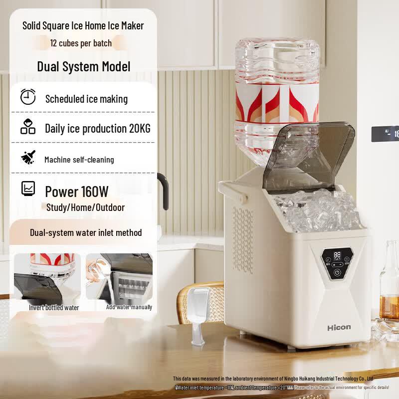 Hicon 20kg Daily Output Countertop Self-Cleaning Ice Maker