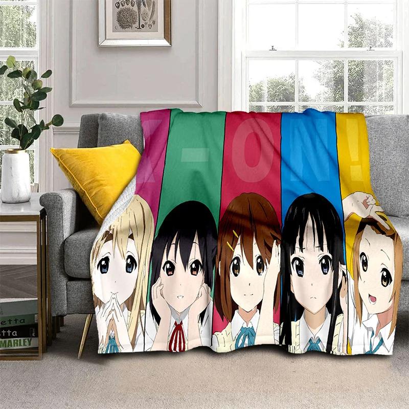 3D Kawaii Girls K-ON Cartoon Cute Lolita Blanket,Soft Throw Blanket for Home Bedroom Bed Sofa Picnic Travel Cover Blanket Kids