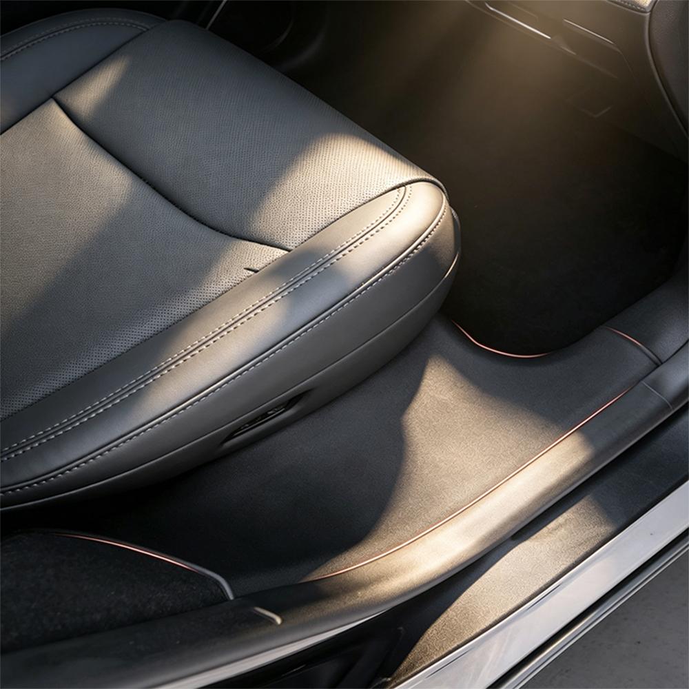 For Tesla Model Y Juniper Car Door Sill Protector Front Rear Door Sill Scuff Plate Guard Easy To Clean PP Material Accessories Interior Mirrors 6