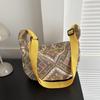 Ethnic Canvas Dumpling Bag for Daily Outings Crossbody Bags Shoulder Handbag