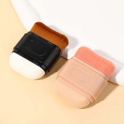 1 Pza Brocha Profesional de Base de Maquillaje Doble Cara Punta Ondulada Brocha para Contorno Para Belleza Mezcla Líquido Polvo Corrector Crema