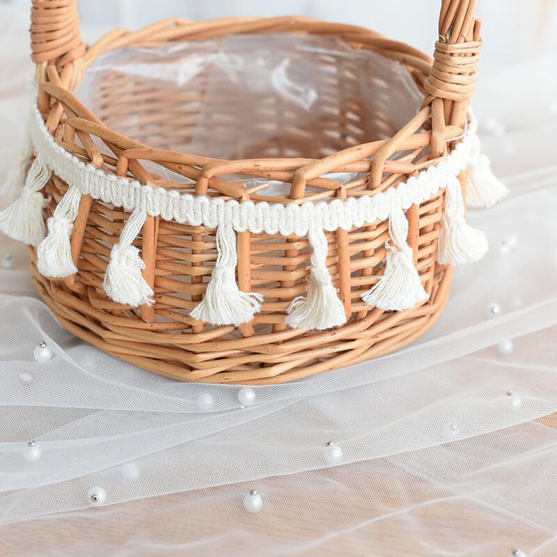 Hand-Woven Rattan Princess Flower Basket