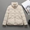 Slant strip design down jacket women's short winter new light and fashionable small stand-up collar bread jacket