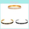 Bracciale a manetta unisex in acciaio al titanio con numeri romani e finitura galvanizzata per moda, regalo per uomo donna