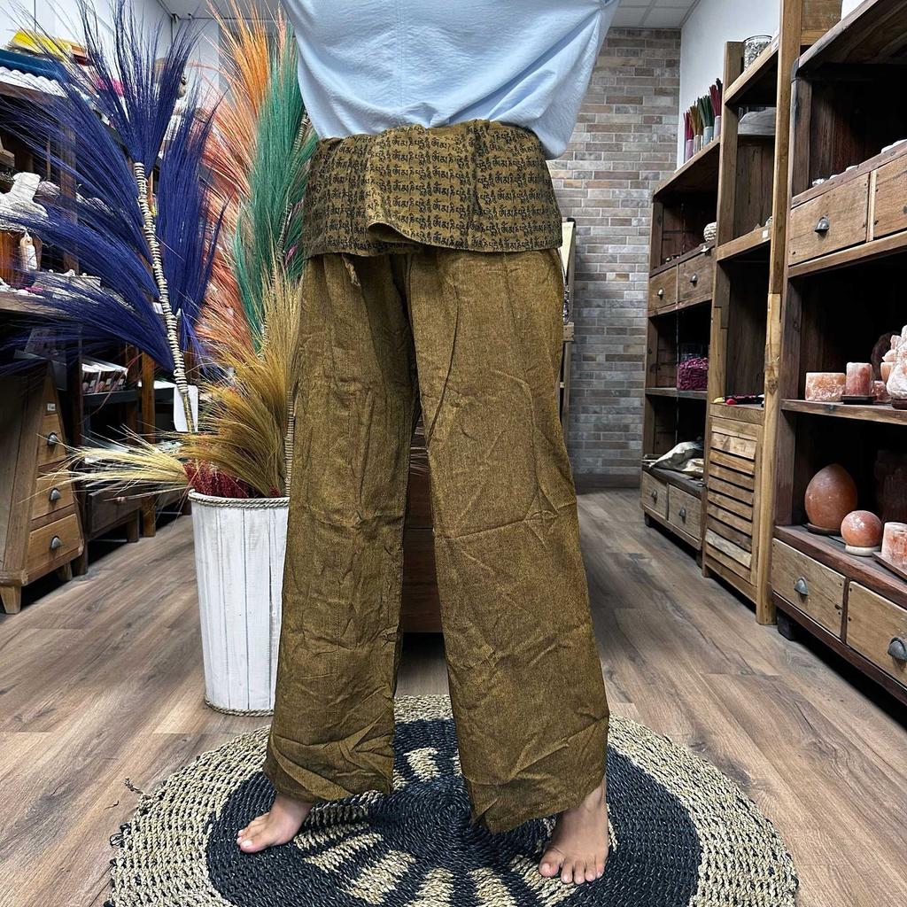 Thai Fisherman Yoga Pants Mandala Mantra Orange