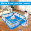 Parc Bébé avec 60 boules-Avec Tapis-2 Anneaux de Traction-Portable Centre d'activités Pour Enfants-180x200x65cm-Bleu