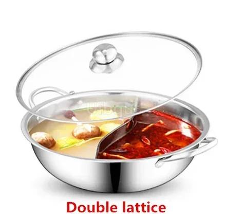 28-30 cm Edelstahl 1,5 mm 2 Gitter dick Doppel-Ohr-Suppenkocher Hot Pot Twin geteiltes Kochgeschirr Teller Induktionsherd