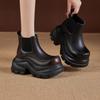 Huge Good-looking Chelsea Short Boots Women's 2025 New Spring and Autumn Single Boots Retro Thick-soled Cigarette Boots Heightening Martin Boots
