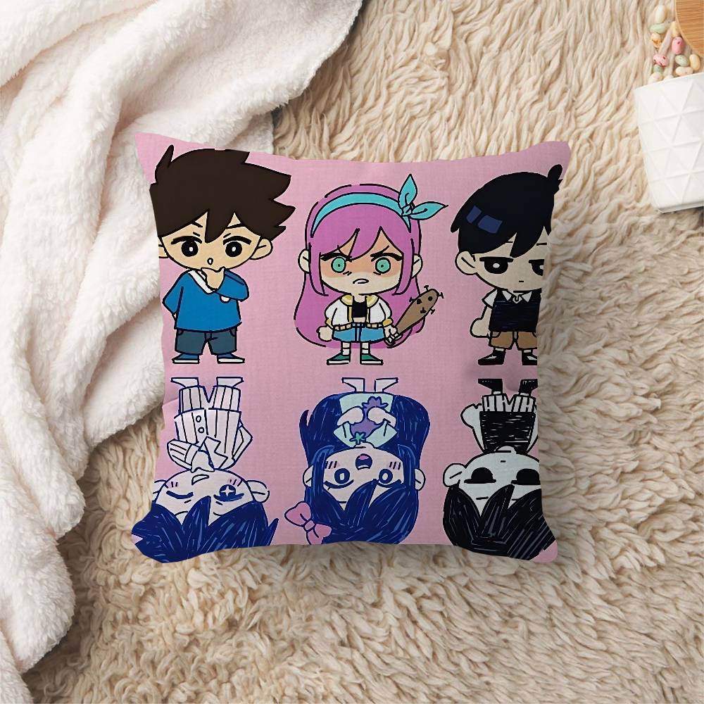 Game Omoris Pillow Covers Cartoon Sofa Decorative Home Double-Sided Printing Short Plush Cute Cushion Cover