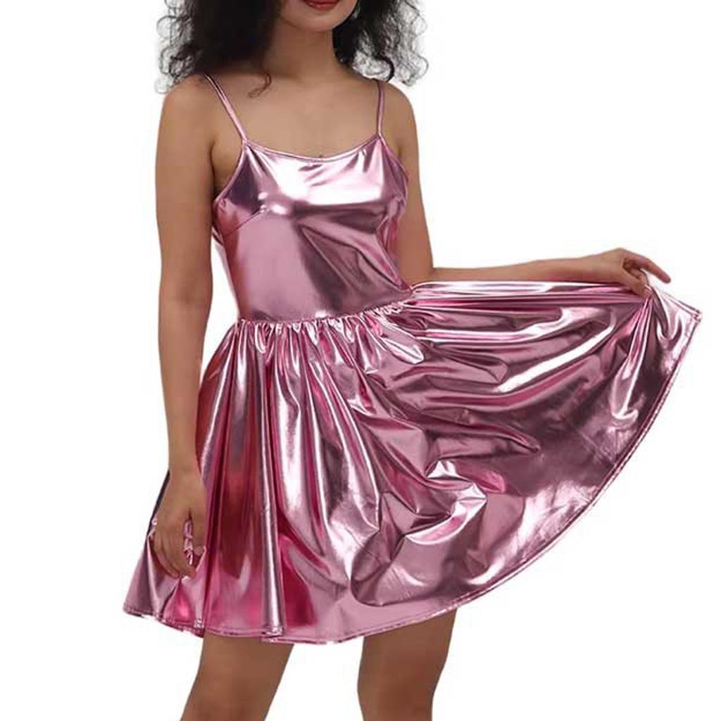  Costume Women's Shiny Party Dress For Carnival, Fancy Dress & Rave, Space Girl Outfit As Clubwear For Disco & Night Club