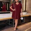 Spring/Summer Plus Size Women's V-neck Slit Sleeve Elegant Formal Dress