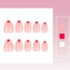 Valentinstag Press-on-Nägel Kurz Mandel Falsche Nägel Weiße French Tips Mit Herz-Designs Nagelzubehör Für Frauen
