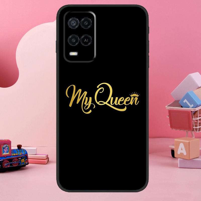 King Queen Couple Lovers Case For Oppo A5 Pro A15 A17 A57 A77 A18 A38 A58 A78 A98 A94 A74 A54 A16 A76 A96 A40 A60 A80