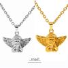 High-End 18K Gold Little Angel Pendant Necklace - Cool Ins Style, Fashionable Stainless Steel Clavicle Chain.