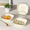 Square Cartoon Bone Spitting Plate PP Snack Dish Food Grade Food Plate  Dining Table