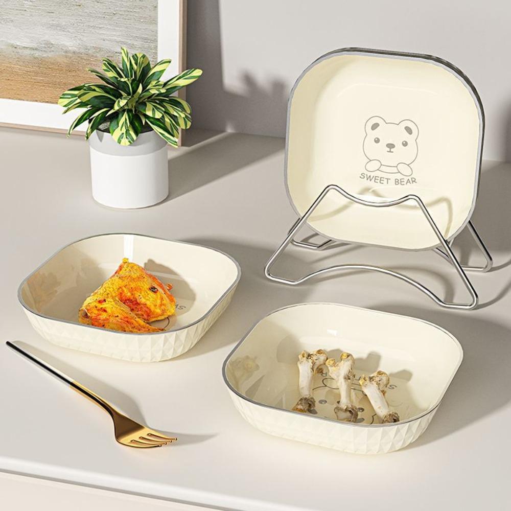Square Fruit Plate PP Food Plate Multifunctional Spitting Bone Saucer Candy