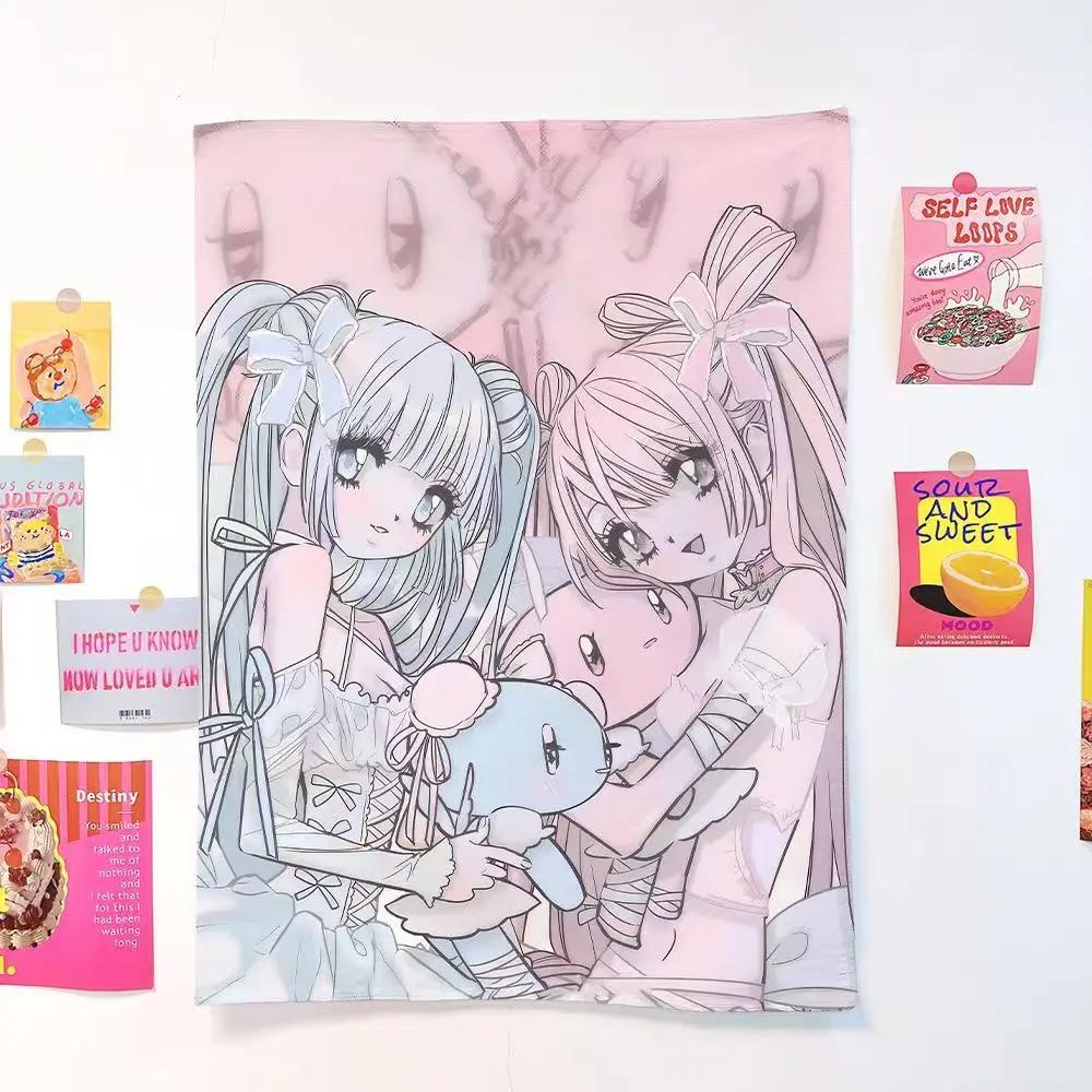 2025 new Japanese anime girl Print Party Tapestry Student Dormitory Bedside Bedroom Decoration Hanging Rental House Tapestry