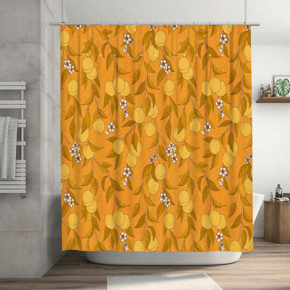 Floral Shower Curtain Botanical Nature Bathroom Decor Waterproof Fabric Liner Vintage Farmhouse Style Modern Washable Backdrop