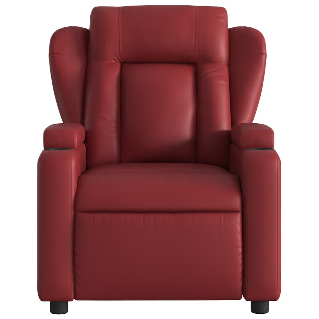 Massage Chair Burgundy Artificial Leather