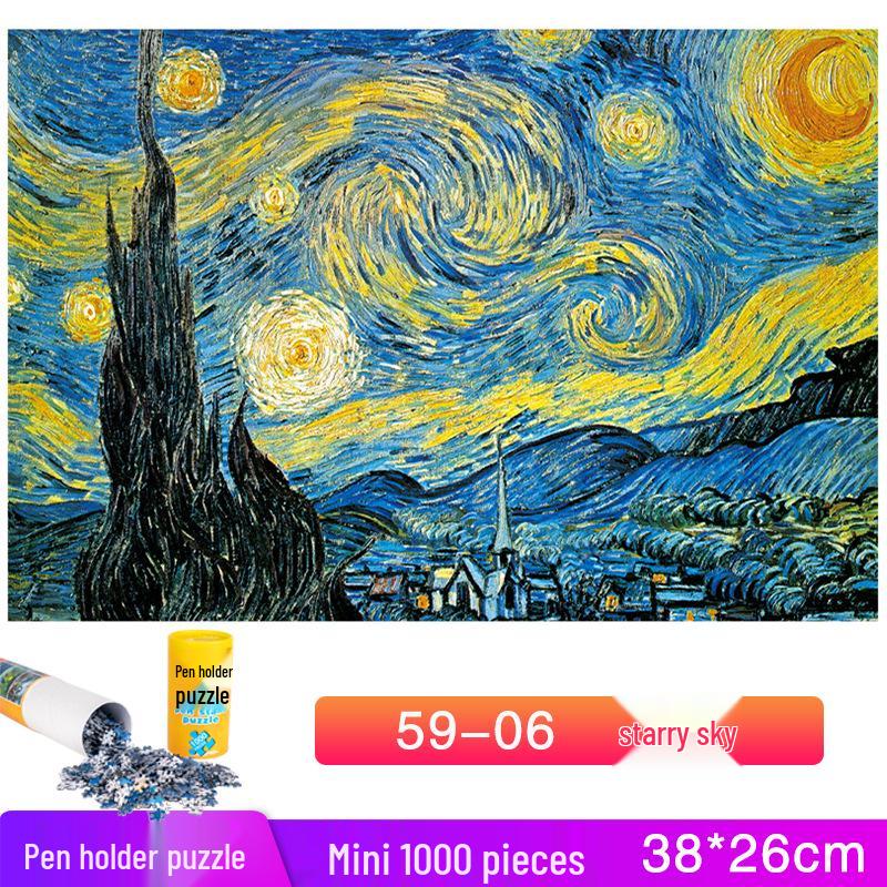 Dospělý držák na tužky 1000dílné mini krajinné puzzle hračka - Vzdělávací a zábavná