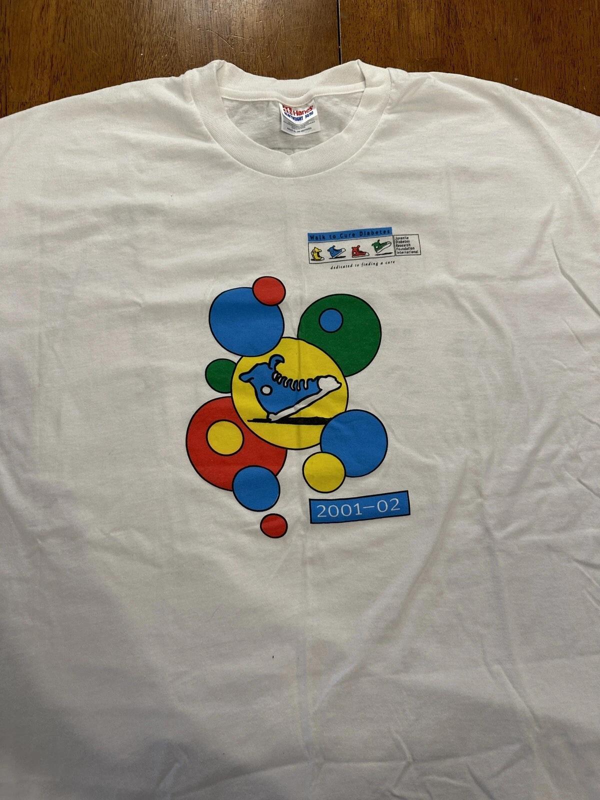 Vintage Diabetes Walk Graphic T Shirt XL 2002 Y2K XL