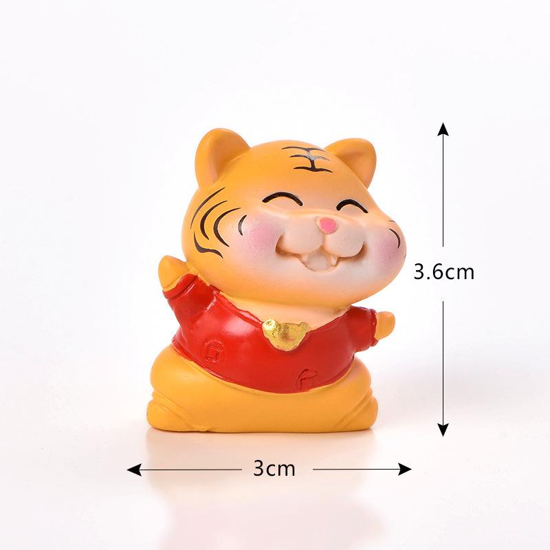 

Tiger-Shaped Car Ornaments, Figurines Miniatures Crafts, Lucky Fortune Tiger Lantern Statue, Festive No.5 Red Tiger