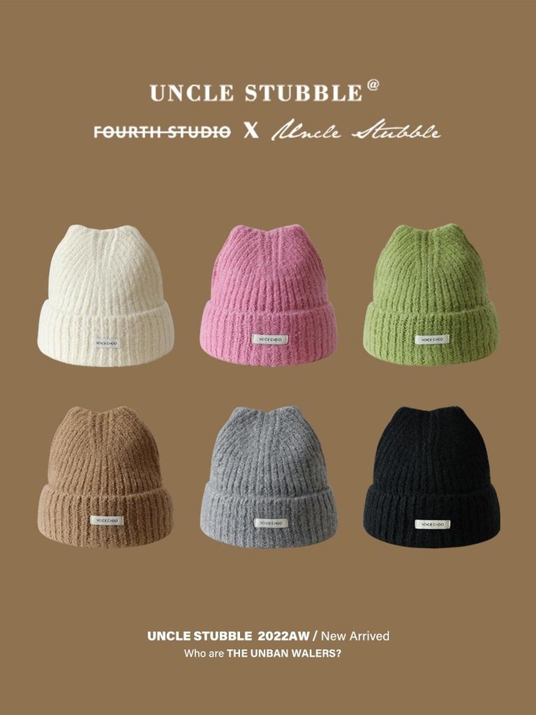 Women Woolen Knitted Beanie Cat Ear Solid Color Cold Protect Winter Fashion