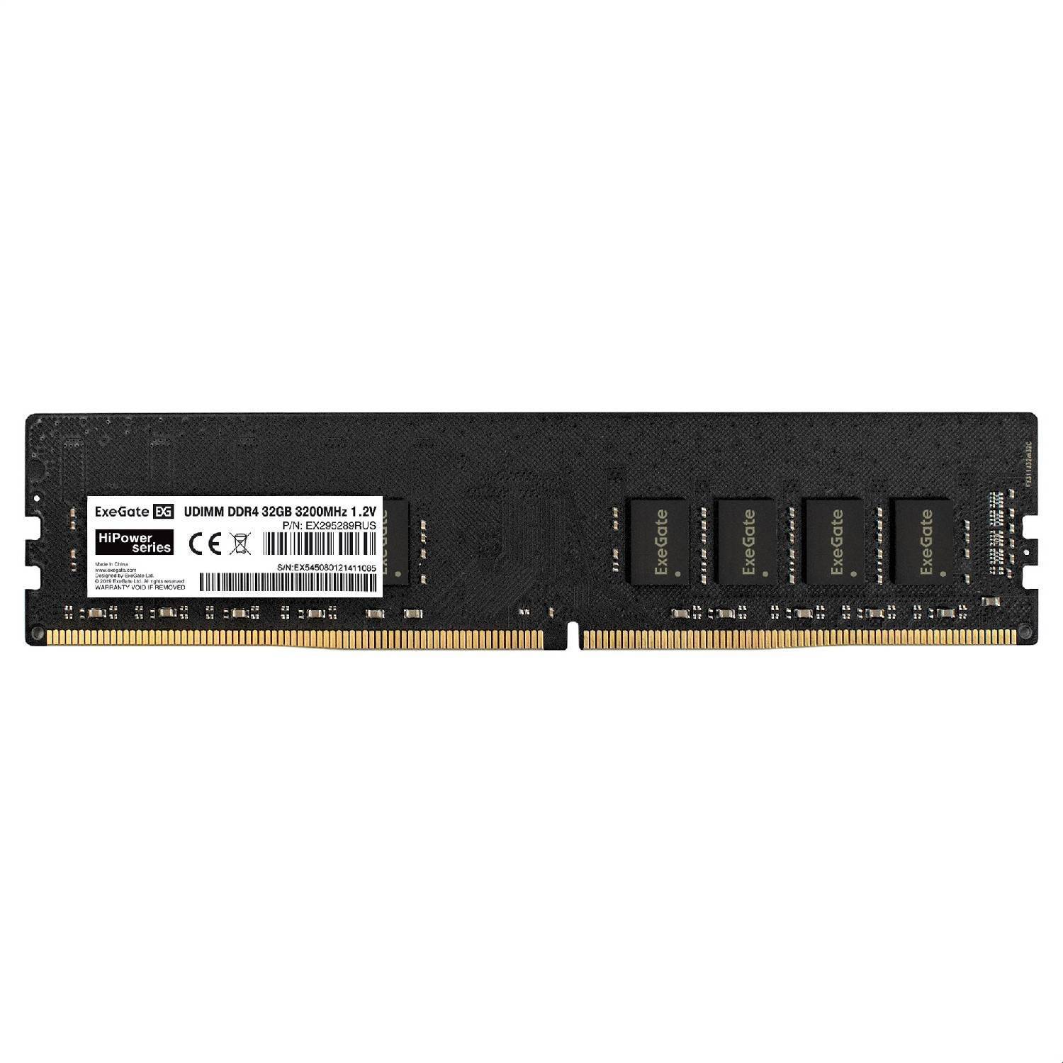 

Оперативная память Exegate Ex295289rus Hipower Dimm Ddr4 32 ГБ pc4-25600 3200 МГц