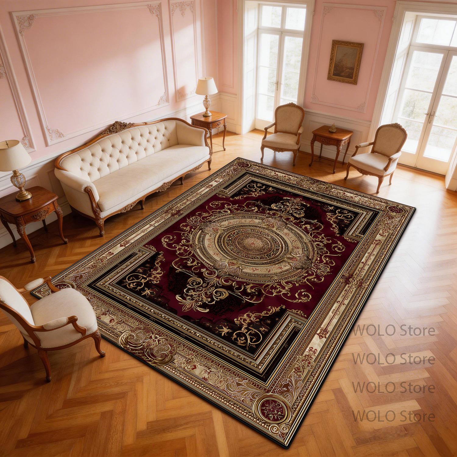 

Persian Luxury Carpet Living Room Large Size Non-slip Coffee Tables Mat Home Decoration Bedroom Lounge Washable Rug Tapis Salon 60x90cm