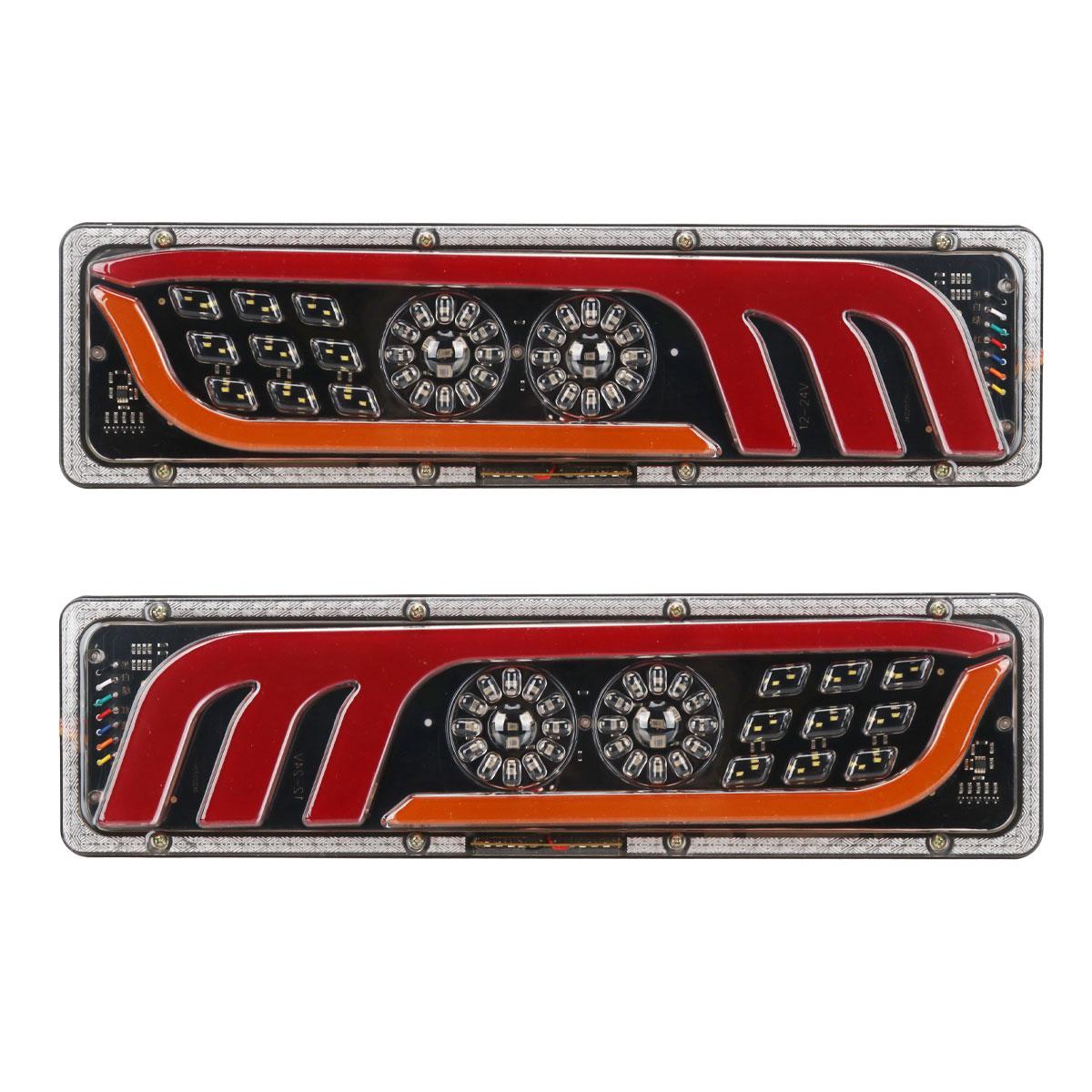 12/24V Waterproof LED Electronic Truck Rear Taillight With Brake Light Led Truck Tail Lamp Red Yellow for Truck Light