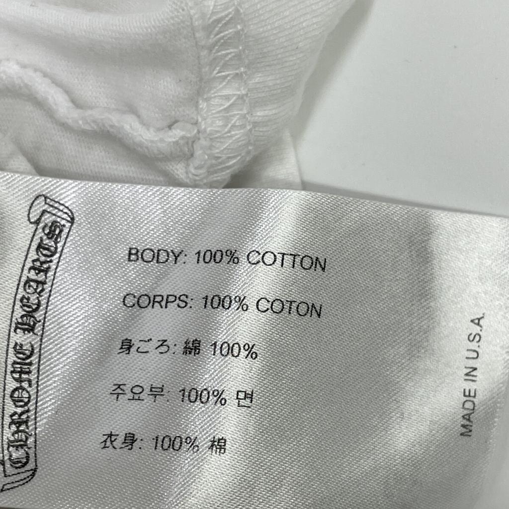 CHROME HEARTS Half Undershirt Print L/S Shirt Tops L whiteUsed