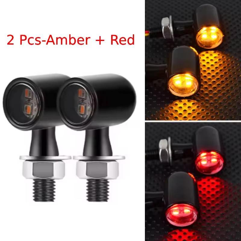 Motorcycle Turn Signals 12V 8mm LED Mini Turn Signal Light Indicators For Honda For Yamaha For Kawasaki Cafe Racer Flasher Lamp
