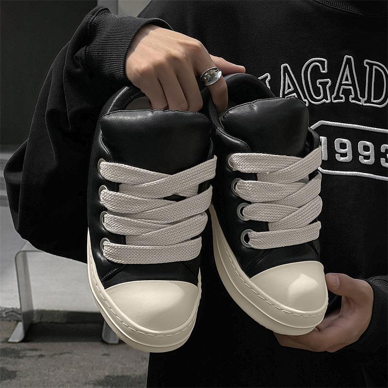 Grosse tête une pédale gros Ding chaussures décontractées tendance chaussures pour hommes chaussures pain chaussures tendance hauteur tige basse semelle épaisse rehaussante polyvalent mode chaussures de skate