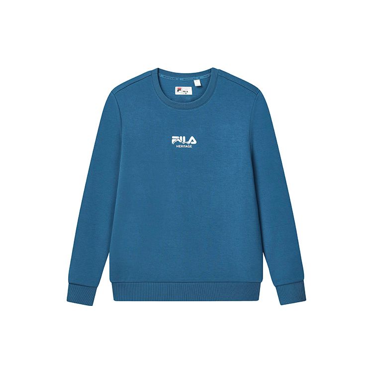 Fila Simple Basic Casual Commuter Knit Logo Pullover Sweatshirt Men Sweatshirt Mystic-Blue F11M248202FDB