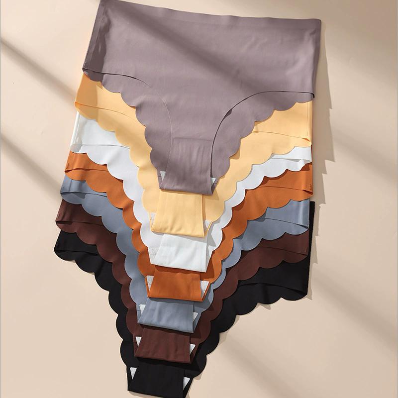 7Pcs Seamless Underwear Women Panties Ice Silk Briefs Sexy Solid Panty High-Rise Traceless Female Lingerie Plus Size XL-4XL