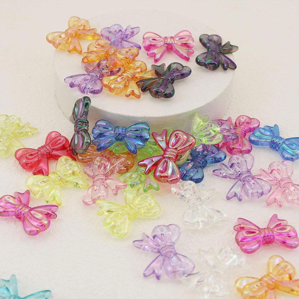 10/20/40 Stück 30 * 22 mm Acryl Schleifenperlen Transparente Farbe Perlen für Armband Halskette DIY Schmuckzubehör Sortierte Farbe