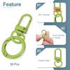 30pcs Lobster Claw Fastener Keychain Swivel Trigger Clips Zinc Alloy Colorful Key Chain Clips Snap Hook Jump Flat Split Ring DIY Craft Jewelry Making