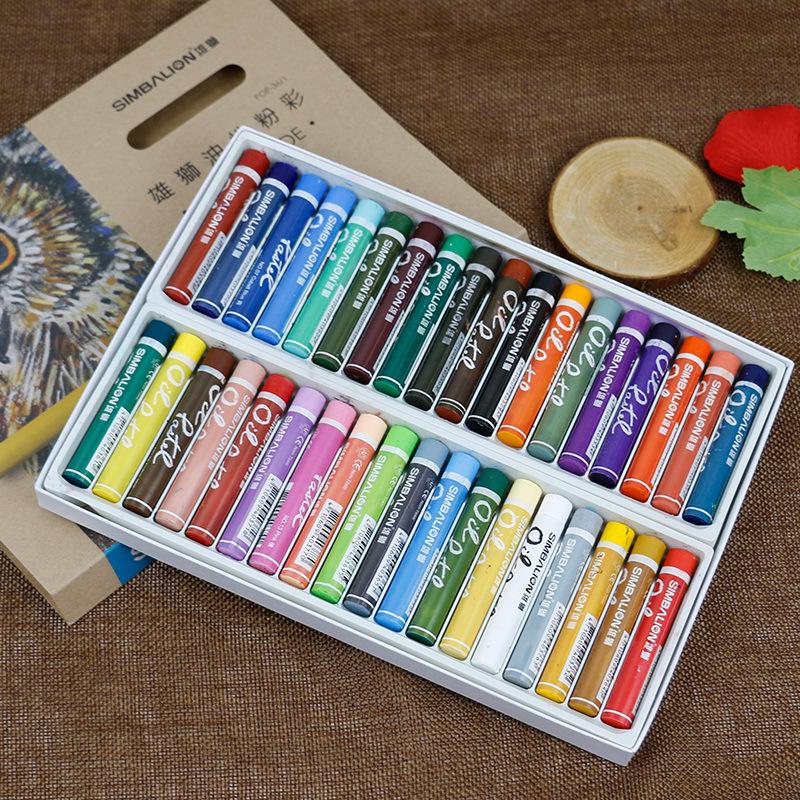 Taiwan Lion Oil-Based Pastels: 24/36/48/60 Heavy Colors for Art Painting.