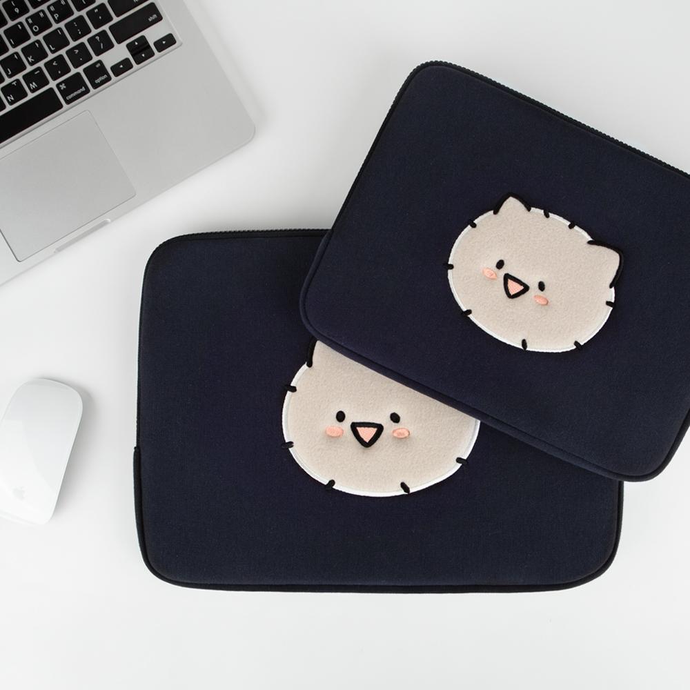 All New Frame Embroidered Pocket Laptop Pouch_Munmungi Kuma (Ipad/13/14/15 Inch)
