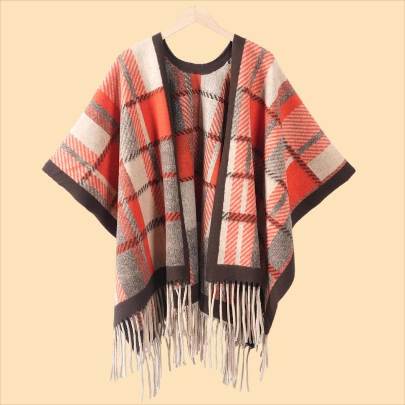 Simple ink painting shawl women with high-end fashion cape jacket autumn and winter high-end imitation cashmere scarf
