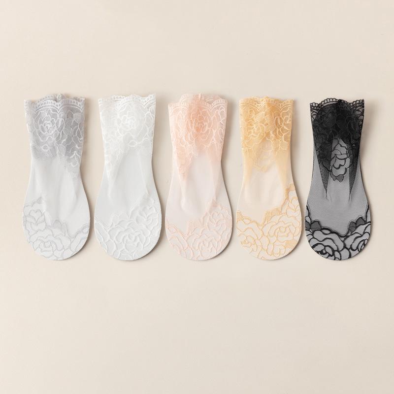 Damen Ultra-Dünne Rutschfeste Unsichtbare Eisseide Socken