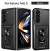 Für Samsung Z Fold4 Hülle Galaxy Z Fold 5 Cover Galaxy Z Fold 6 Magnetischer Halter Rüstung Handyhülle Schiebefach Kamera Schutz Rückseite Abdeckung