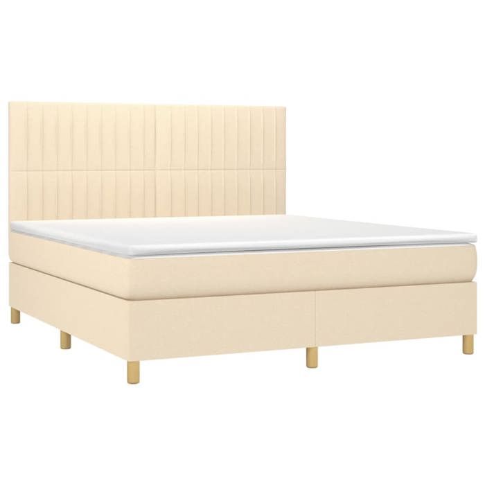 VidaXL Sommier à Lattes de Lit avec Matelas et LED, Lit Rembourré, Lit Double, Lit Adulte de Chambre à Coucher Intérieur, 3135618
