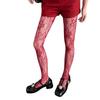 Damen Sexy Ausgeschnittene Durchsichtige Fischgrät-Strumpfhosen Ästhetische Vintage Blumenmuster-Leggings Farbige Netz-Spitzenstrumpfhosen