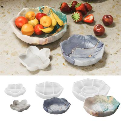 Silicone Flower Shaped Plate Mold Epoxy Mould for Unique Decorative and Functional Tray Heat Resistant Jewelry Mould